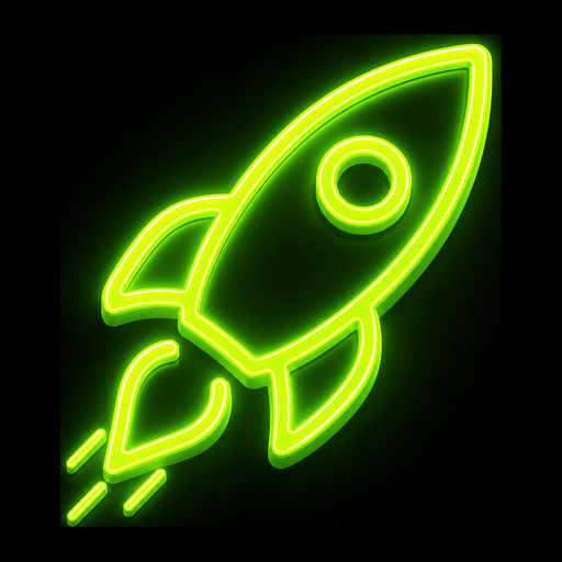 Foguete neon — símbolo da Hatchett Pro